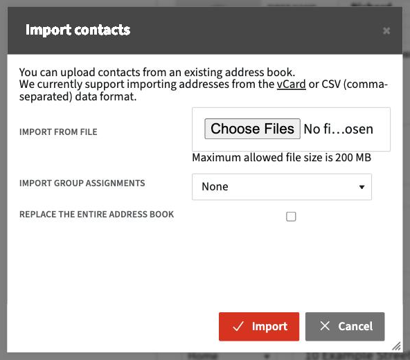 Import contacts
