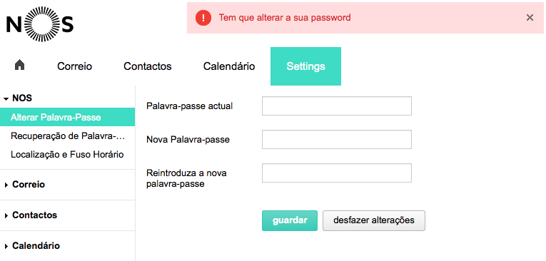 Change the password