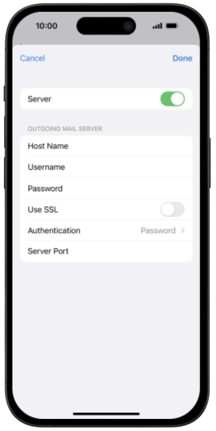 Outgoing server with SSL