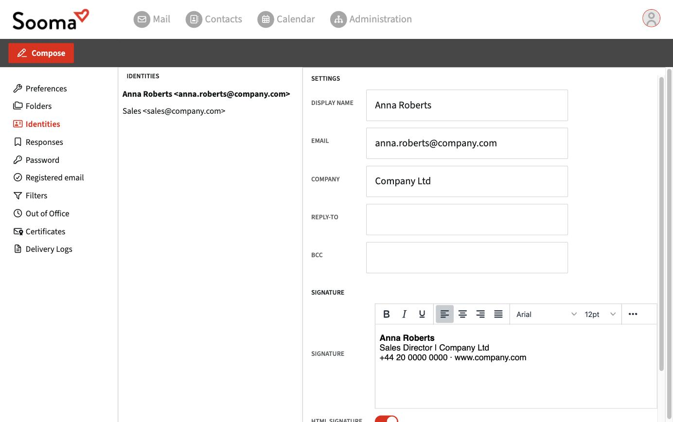 Identities and signature editing