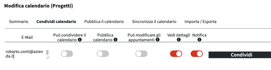 Condividere un calendario