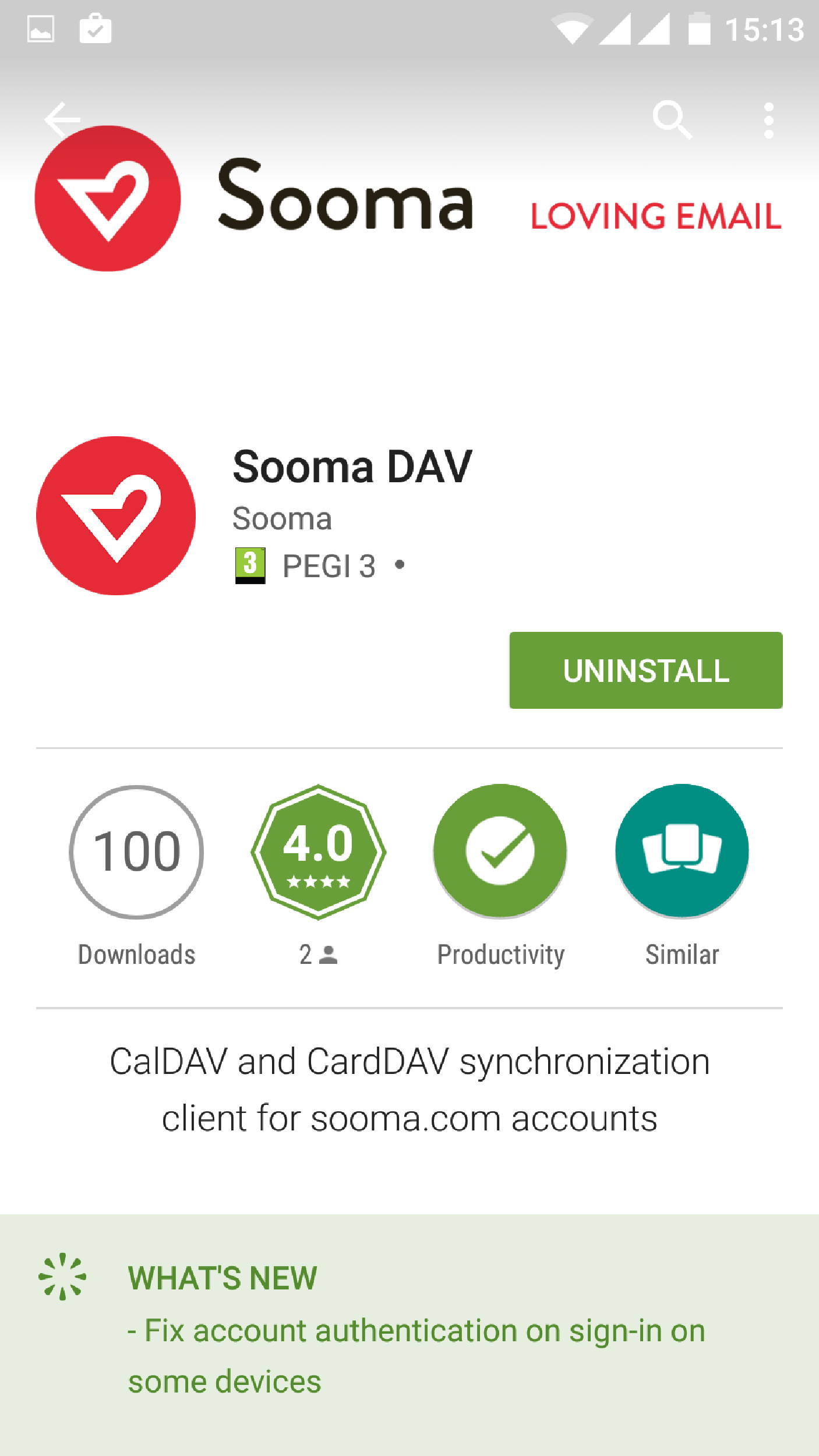 Sooma Dav instalado